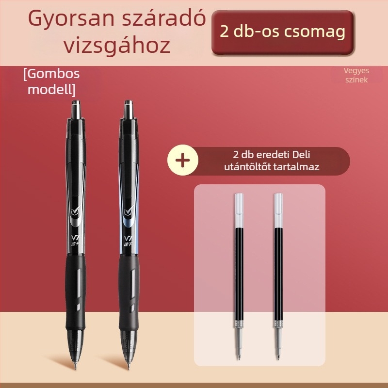 Deli vizsgás toll V1 – kattintható neutrális toll diákoknak, gyorsan száradó tinta, fekete