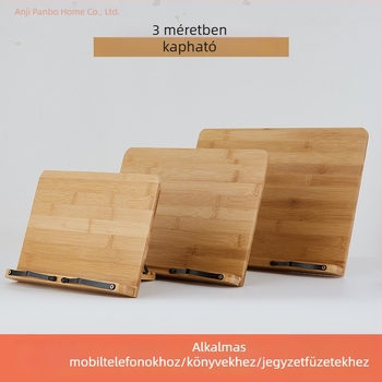 Állítható olvasóállvány diákoknak, asztali könyv- és tabletatartó, bambusz