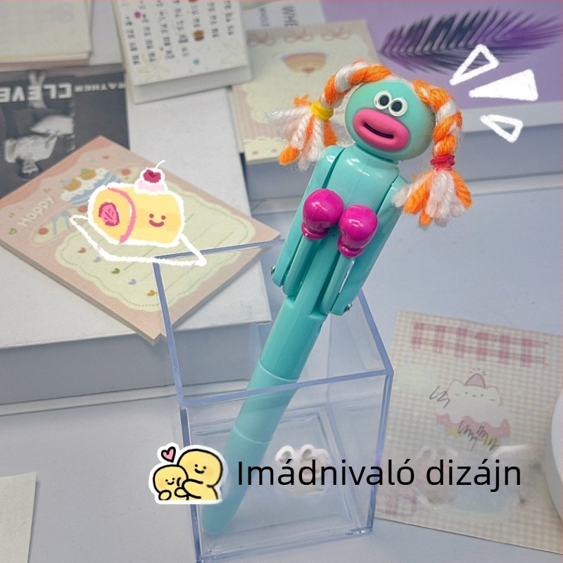 A ló éve boxoló bajnok golyóstoll, puha dizájnnal, aranyos rajzfilm interaktív stresszoldó toll, diákoknak