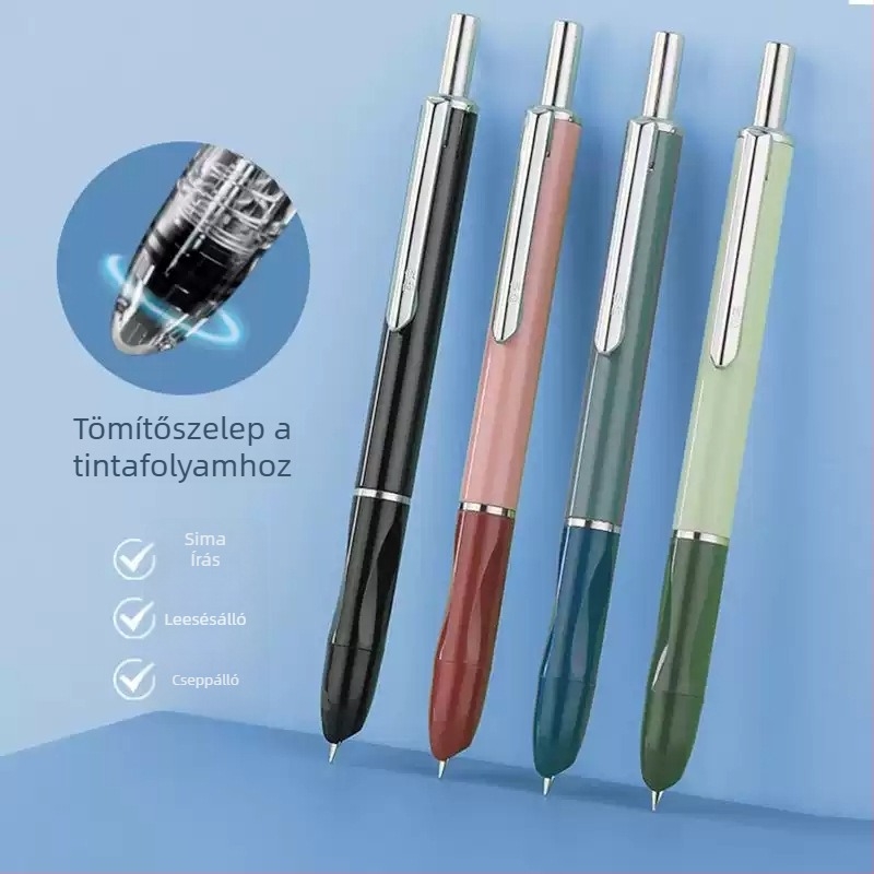 K016 nyomógombos töltőtoll, 0,38 mm heggyel, diákoknak