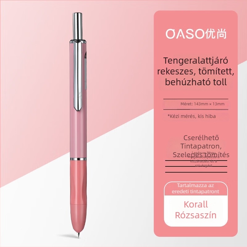 K016 nyomógombos töltőtoll, 0,38 mm heggyel, diákoknak