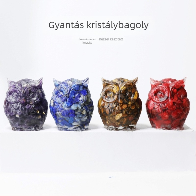 Kristály bagoly – asztali dísz, minimalist dizájn