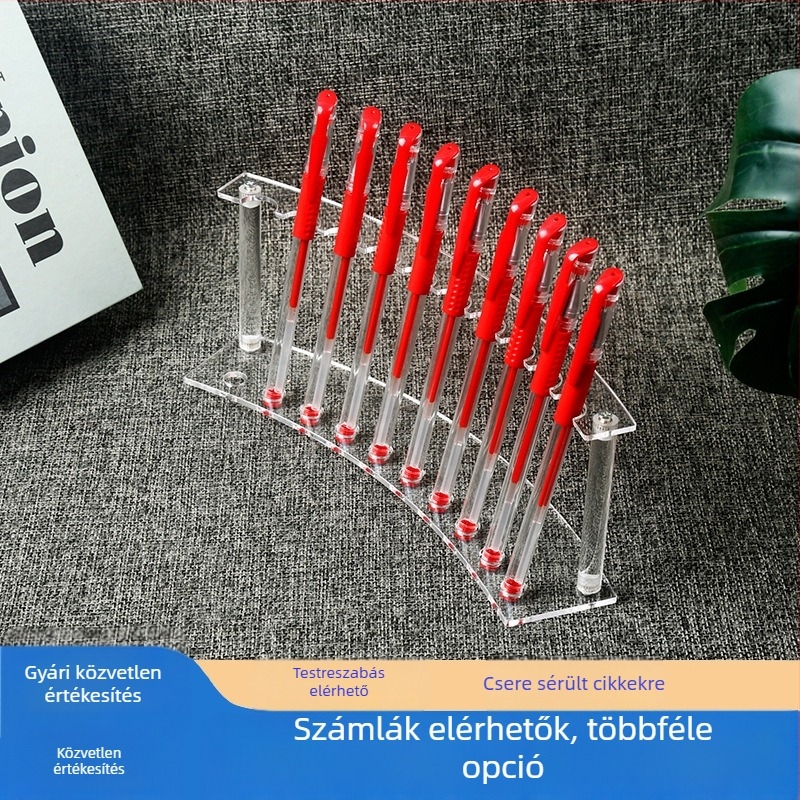 Átlátszó akril állvány tollakhoz, kozmetikai ecsetekhez és ajakfényhez