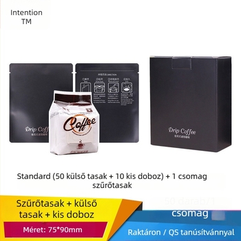 Intention Coffee: 5 darab drip bag készlet, 10 szűrővel, külső tasakkal és csomagoló dobozzal