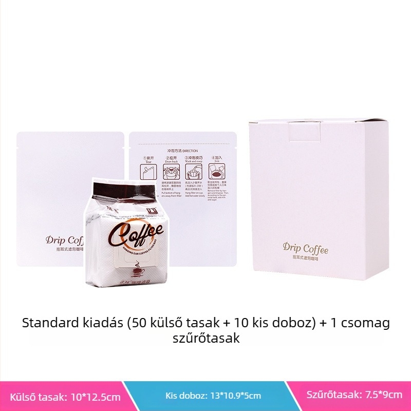 Intention Coffee: 5 darab drip bag készlet, 10 szűrővel, külső tasakkal és csomagoló dobozzal
