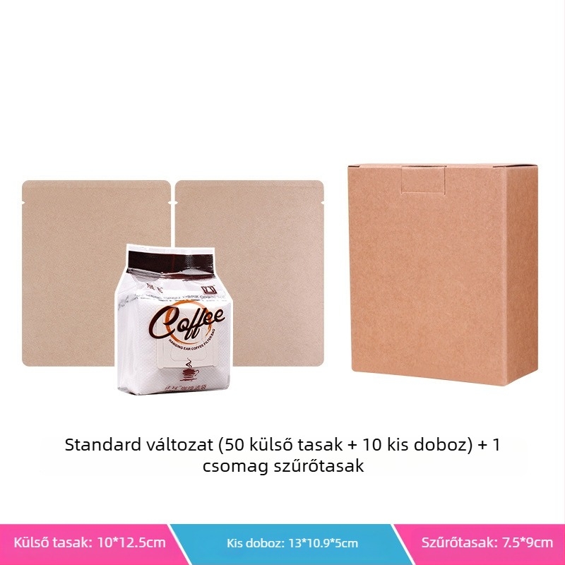 Intention Coffee: 5 darab drip bag készlet, 10 szűrővel, külső tasakkal és csomagoló dobozzal