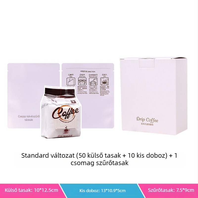 Intention Coffee: 5 darab drip bag készlet, 10 szűrővel, külső tasakkal és csomagoló dobozzal