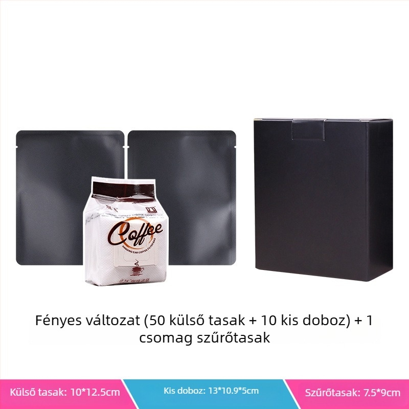 Intention Coffee: 5 darab drip bag készlet, 10 szűrővel, külső tasakkal és csomagoló dobozzal