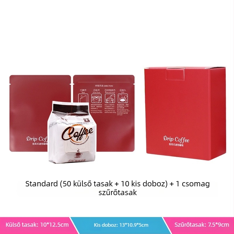 Intention Coffee: 5 darab drip bag készlet, 10 szűrővel, külső tasakkal és csomagoló dobozzal