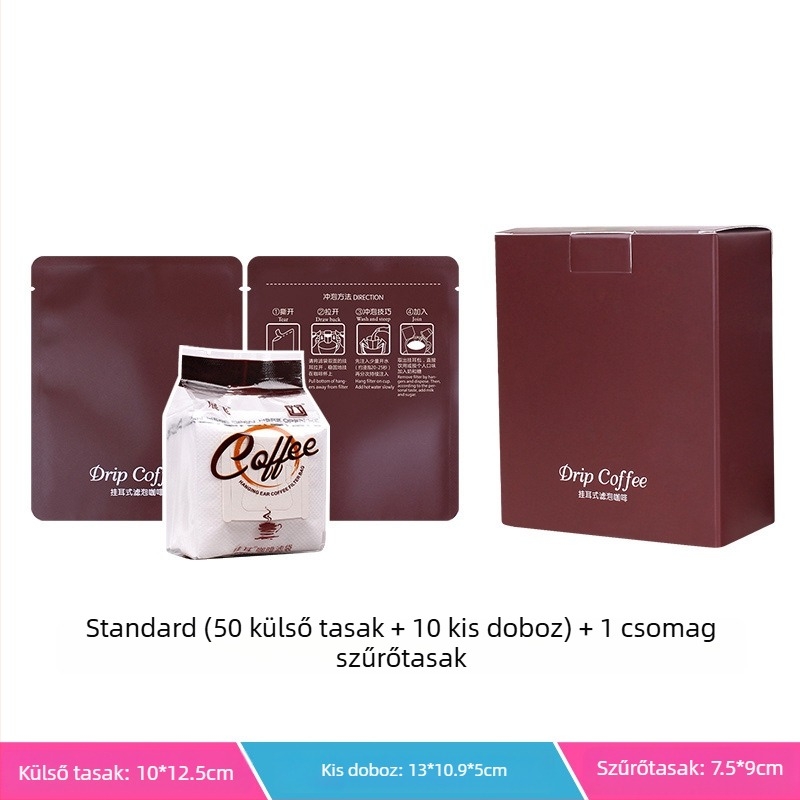 Intention Coffee: 5 darab drip bag készlet, 10 szűrővel, külső tasakkal és csomagoló dobozzal
