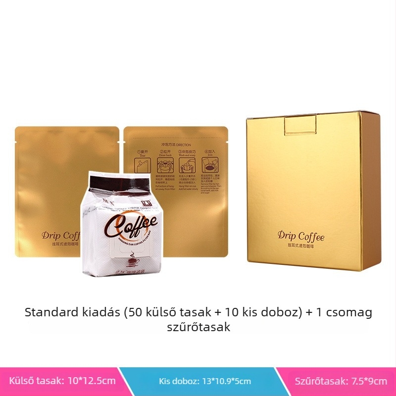 Intention Coffee: 5 darab drip bag készlet, 10 szűrővel, külső tasakkal és csomagoló dobozzal