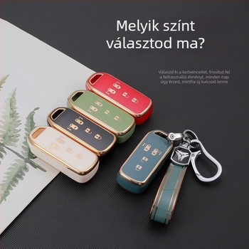 TPU kulcstartó burkolat Honda N-BOXhoz arany kerettel, NBOXN-ONE/N-WGNN-VAN modellhez
