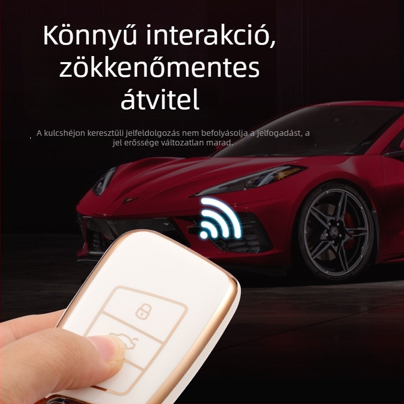 VW Magotan B8L Weilan kulcstartó tok TPU-ból, aranyszegéllyel