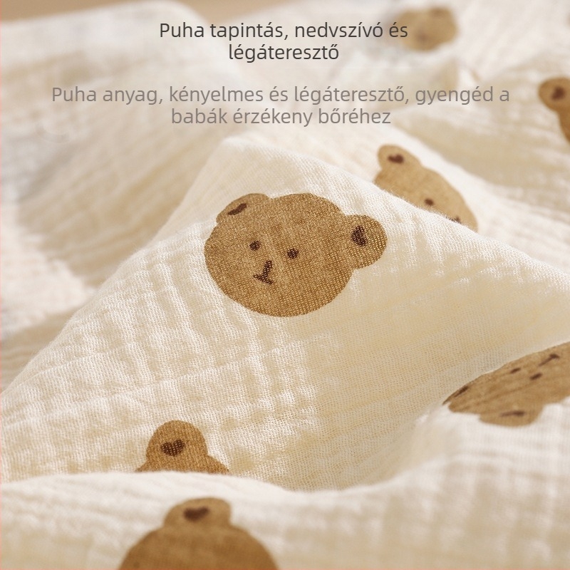 Újszülött: 100% pamut krepp swaddle takaró, könnyű tavasz–nyár–ősz