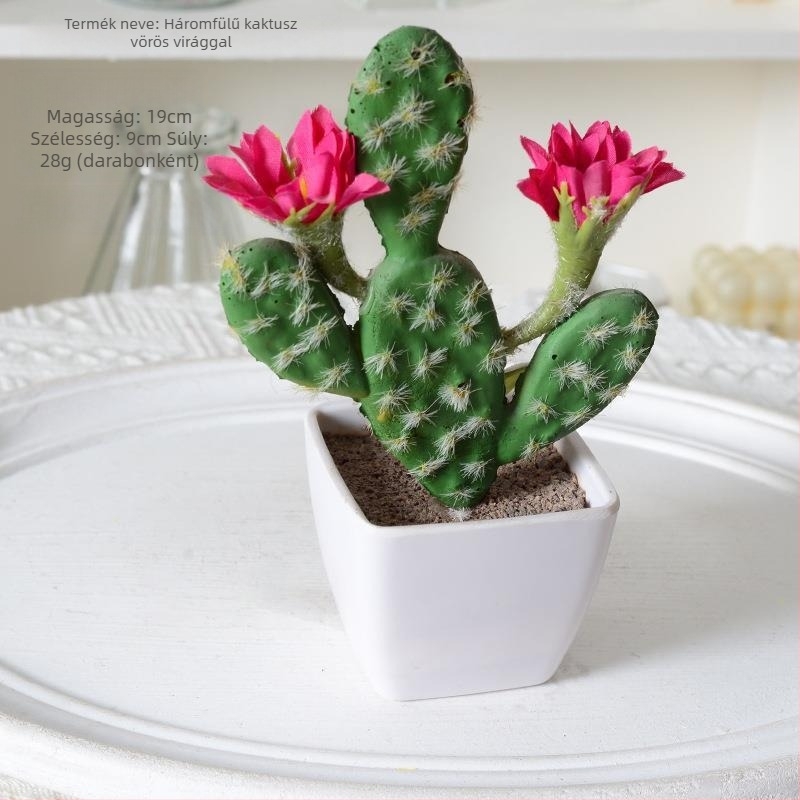 Mesterséges mini szukkulens kaktusz bonsai cserepben