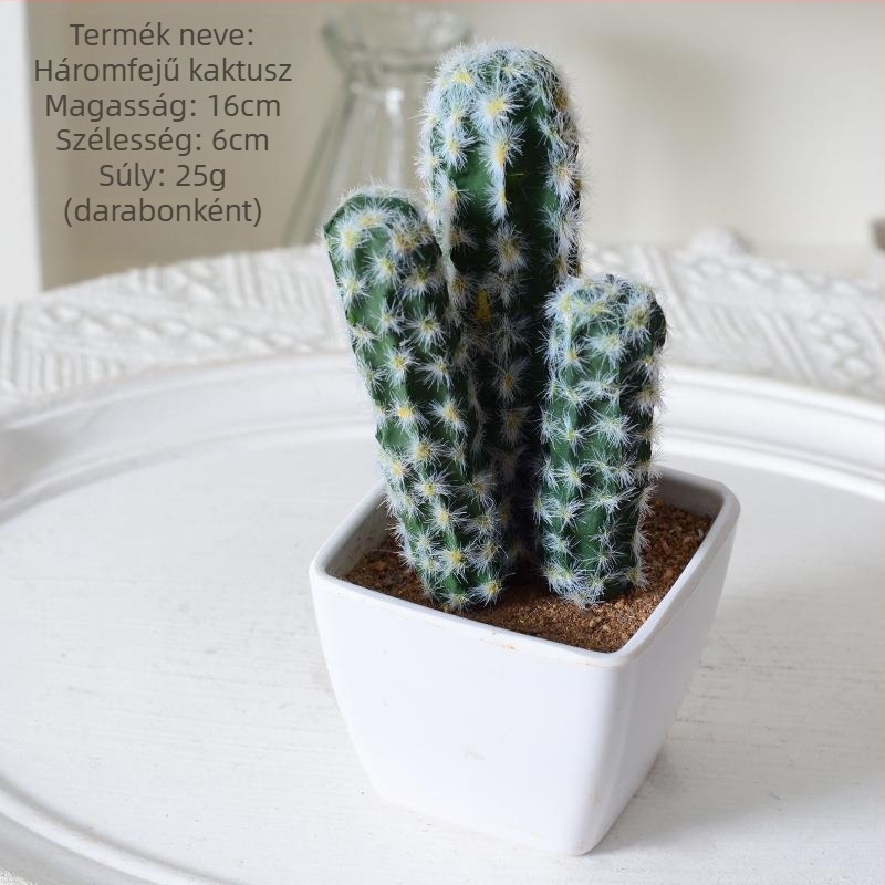 Mesterséges mini szukkulens kaktusz bonsai cserepben