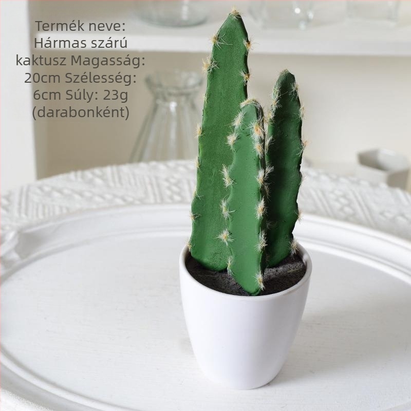 Mesterséges mini szukkulens kaktusz bonsai cserepben