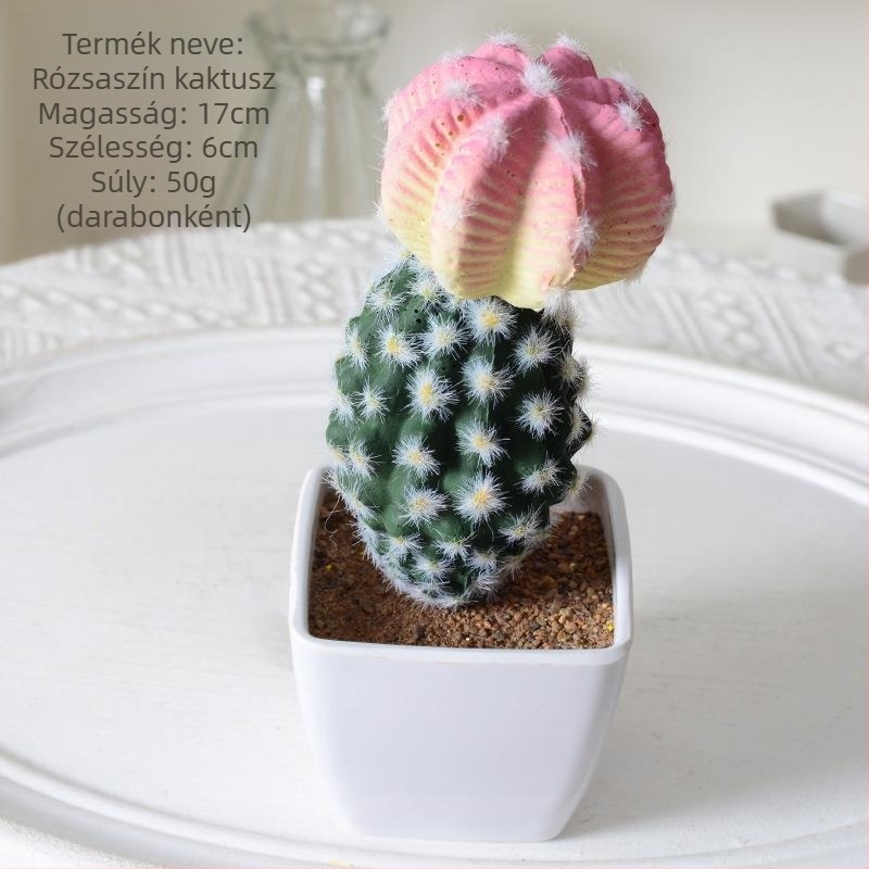 Mesterséges mini szukkulens kaktusz bonsai cserepben