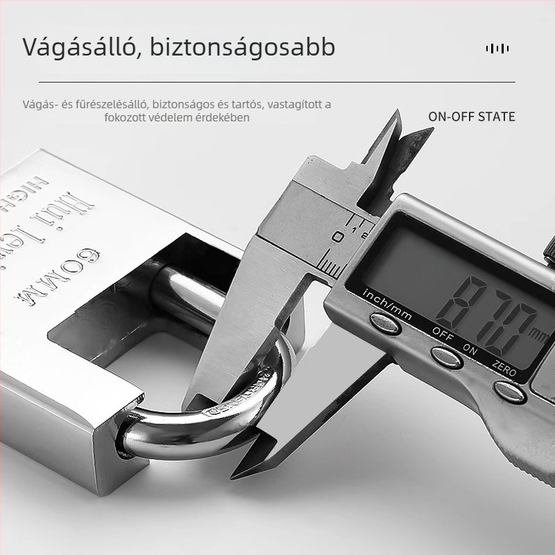 40 mm-es lakat alumíniumötvözetből, vágás elleni és lopás elleni védelemmel, modern minimalist dizájn