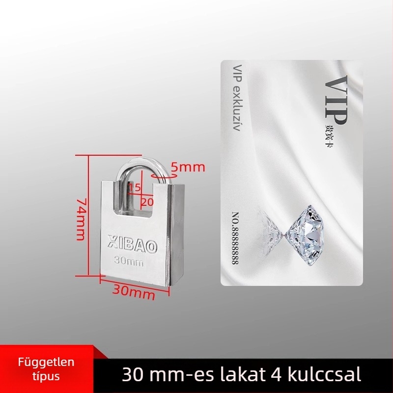 40 mm-es lakat alumíniumötvözetből, vágás elleni és lopás elleni védelemmel, modern minimalist dizájn