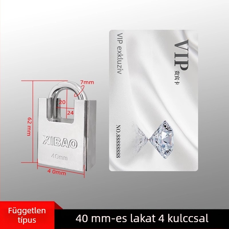 40 mm-es lakat alumíniumötvözetből, vágás elleni és lopás elleni védelemmel, modern minimalist dizájn