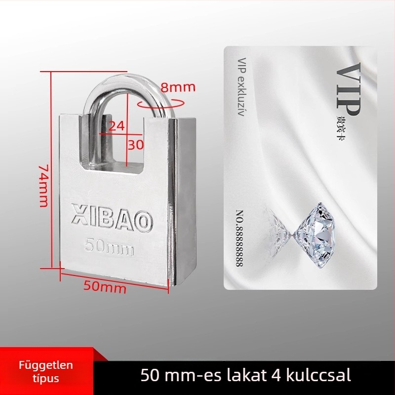 40 mm-es lakat alumíniumötvözetből, vágás elleni és lopás elleni védelemmel, modern minimalist dizájn