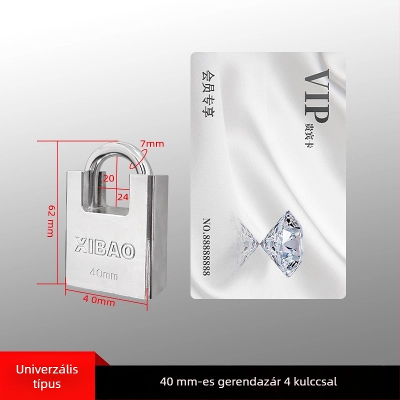 40 mm-es lakat alumíniumötvözetből, vágás elleni és lopás elleni védelemmel, modern minimalist dizájn