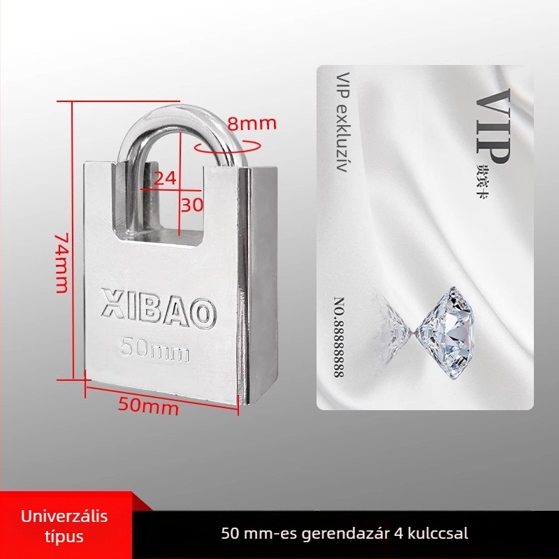 40 mm-es lakat alumíniumötvözetből, vágás elleni és lopás elleni védelemmel, modern minimalist dizájn