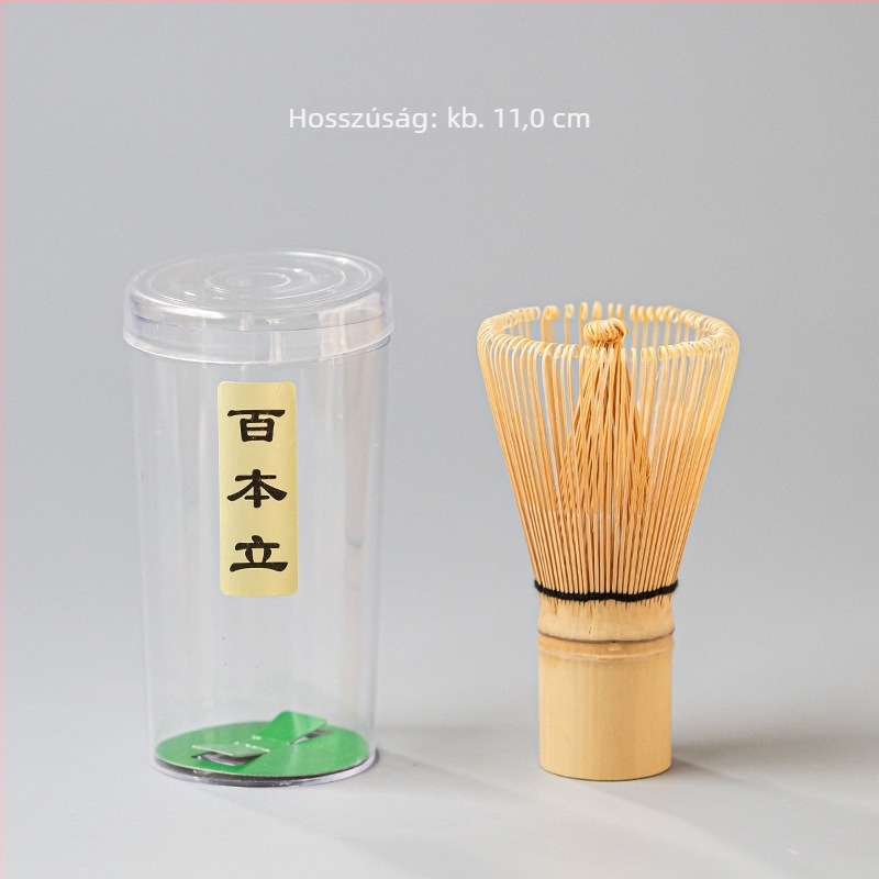 Bambusz teakeverő készlet Song-dinasztia stílusban – japán matcha ecset, keverő ecset, teakeverő állvány és matcha tál Baibenli