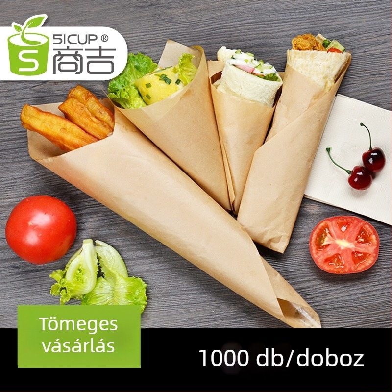 Kraftpapír olajálló, élelmiszer-csomagoláshoz, sütéshez és burgercsomagoláshoz, 1000 darab