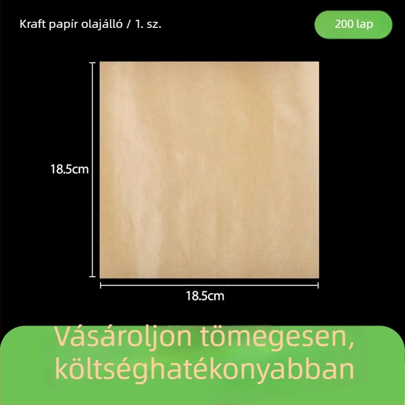 Kraftpapír olajálló, élelmiszer-csomagoláshoz, sütéshez és burgercsomagoláshoz, 1000 darab