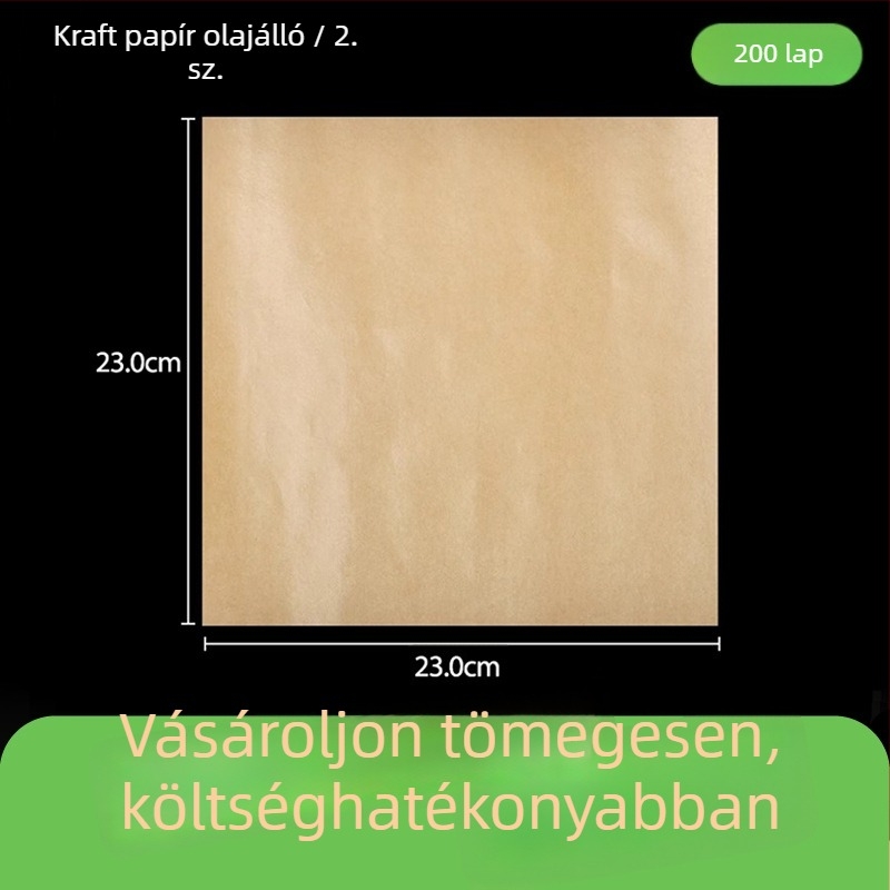 Kraftpapír olajálló, élelmiszer-csomagoláshoz, sütéshez és burgercsomagoláshoz, 1000 darab