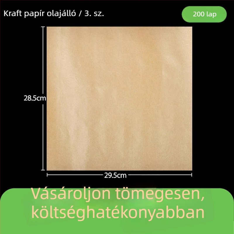 Kraftpapír olajálló, élelmiszer-csomagoláshoz, sütéshez és burgercsomagoláshoz, 1000 darab