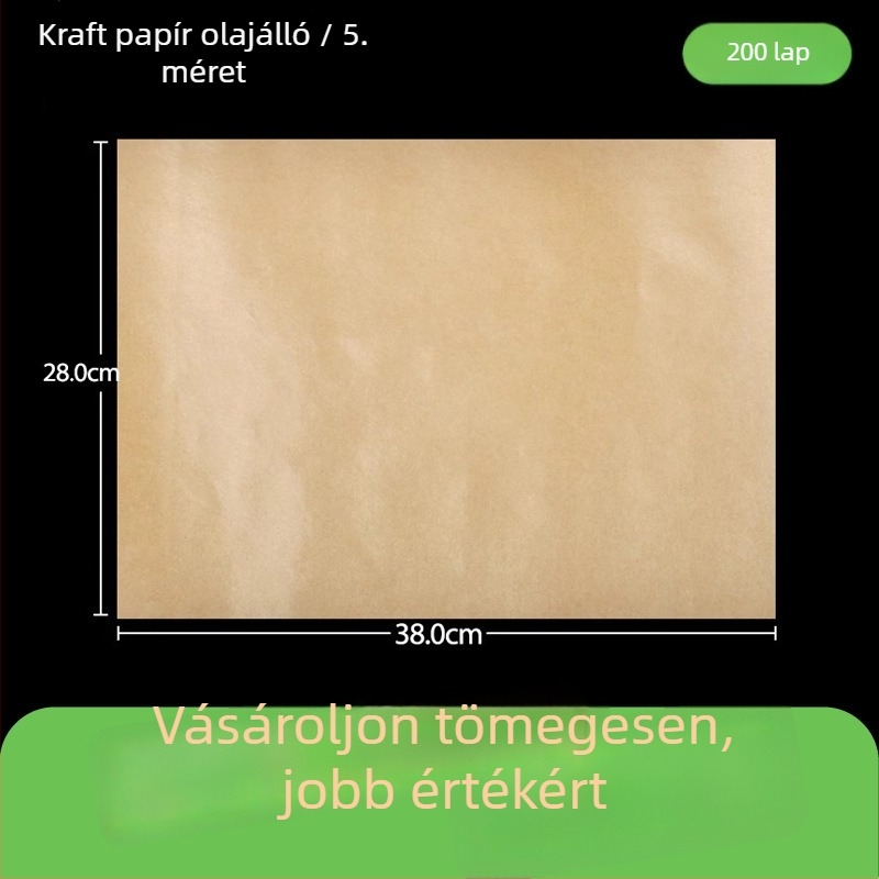 Kraftpapír olajálló, élelmiszer-csomagoláshoz, sütéshez és burgercsomagoláshoz, 1000 darab