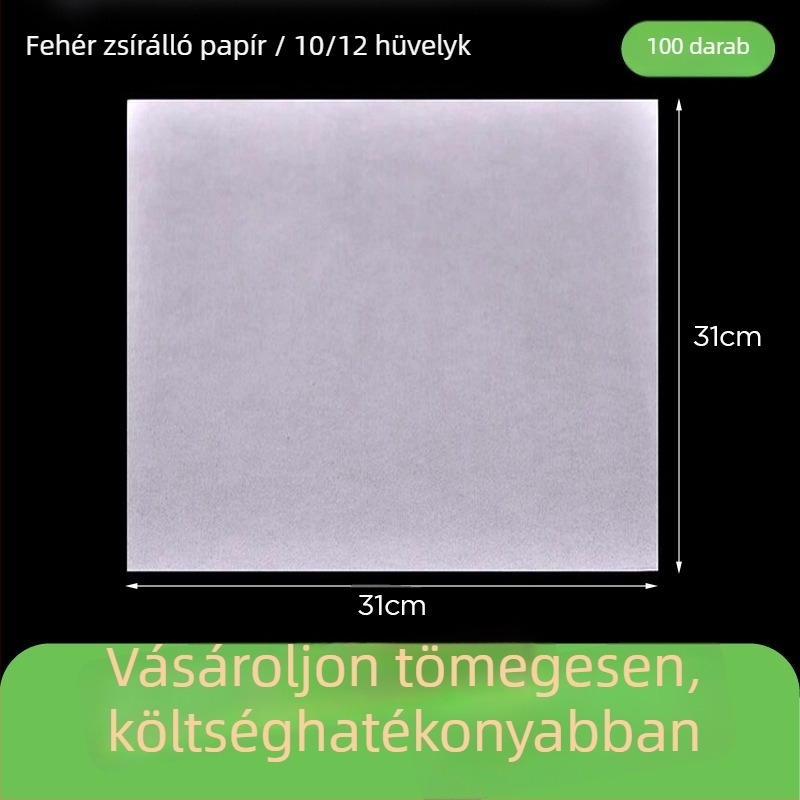 Kraftpapír olajálló, élelmiszer-csomagoláshoz, sütéshez és burgercsomagoláshoz, 1000 darab