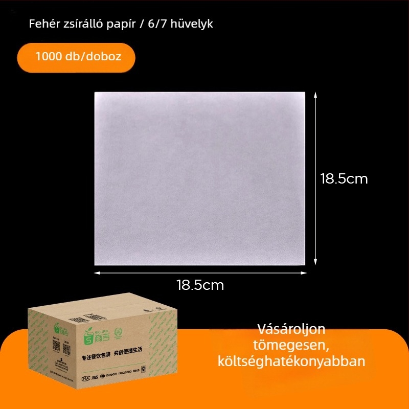 Kraftpapír olajálló, élelmiszer-csomagoláshoz, sütéshez és burgercsomagoláshoz, 1000 darab