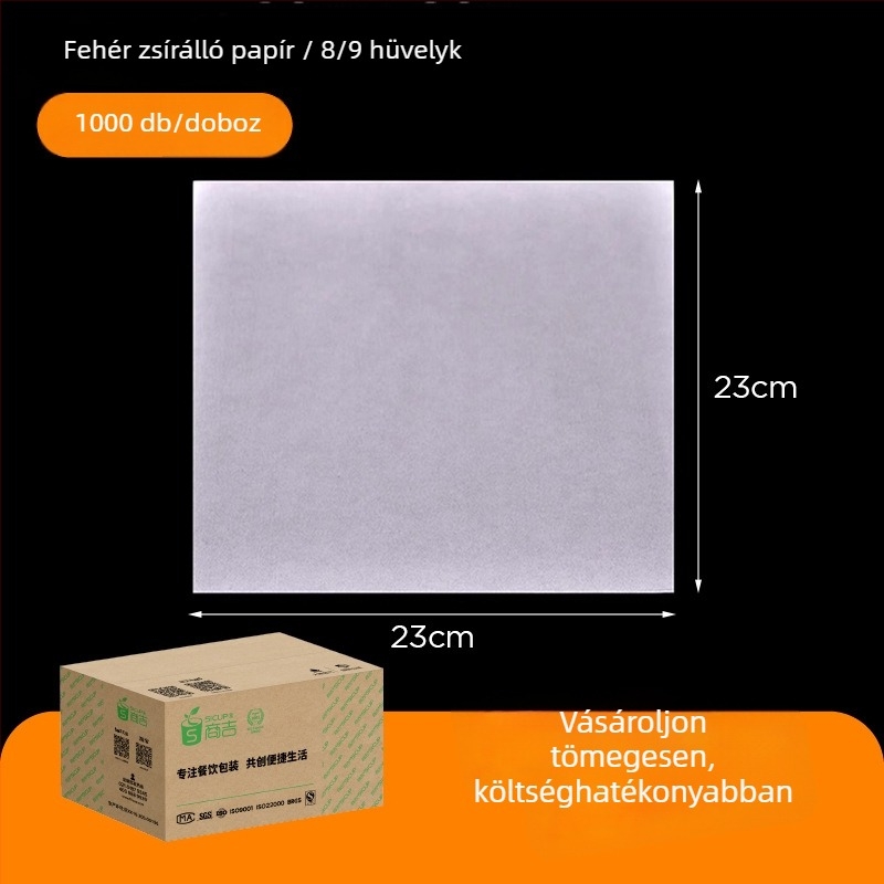 Kraftpapír olajálló, élelmiszer-csomagoláshoz, sütéshez és burgercsomagoláshoz, 1000 darab