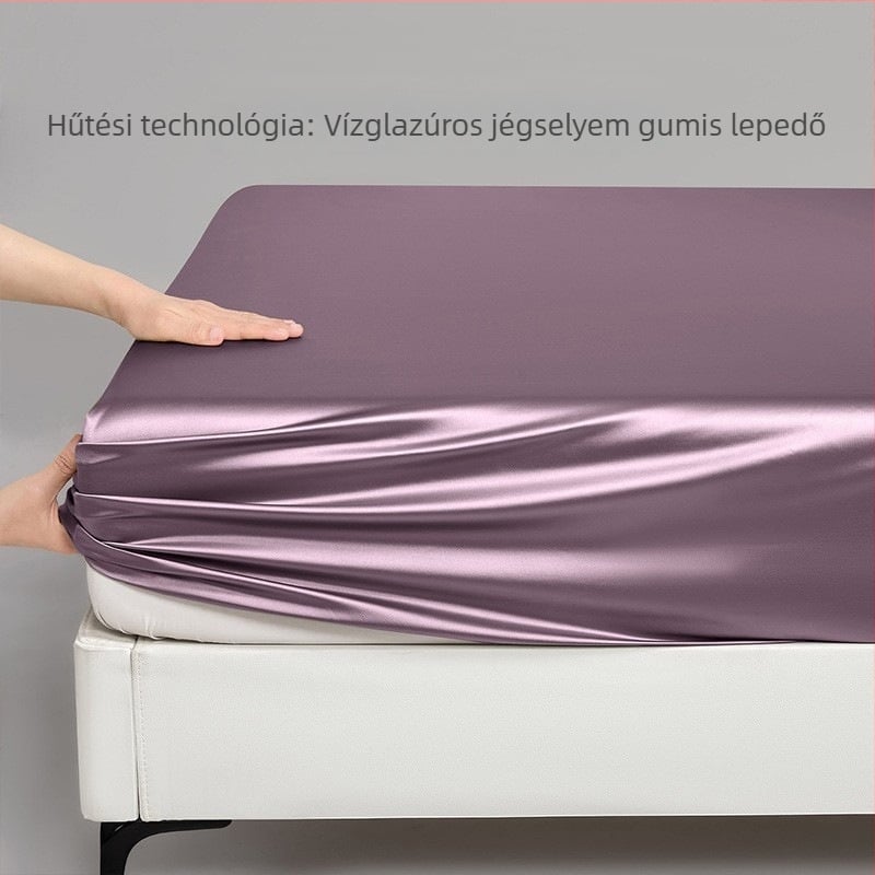 Ice Silk hűsítő gumis lepedő és matracvédő – nyári háromrészes készlet, modell 2026