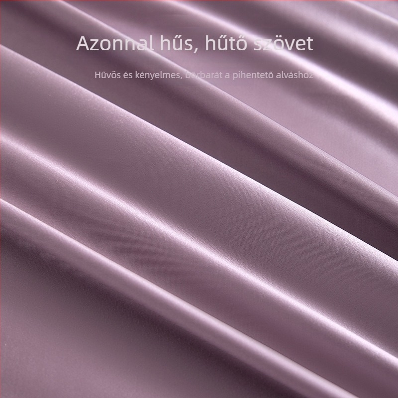 Ice Silk hűsítő gumis lepedő és matracvédő – nyári háromrészes készlet, modell 2026