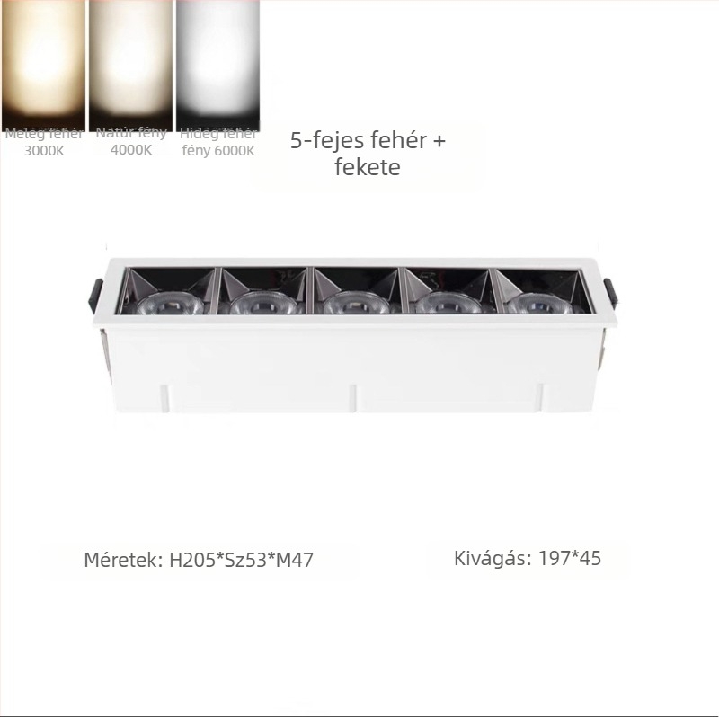 Beépített LED lineáris fény rácsos spotokkal, magas CRI-vel rendelkező cilindrikus downlight a nappalira és a folyosóra, anti-glare pályás világítás és falmosó világítás