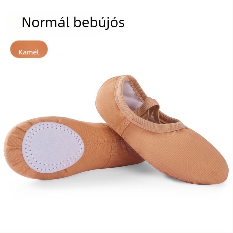 Tánccipők gyerekeknek és felnőtteknek, puha talpú, bőrszínű, balettel gyakorlásra, Macska Mancsa stílus, klasszikus