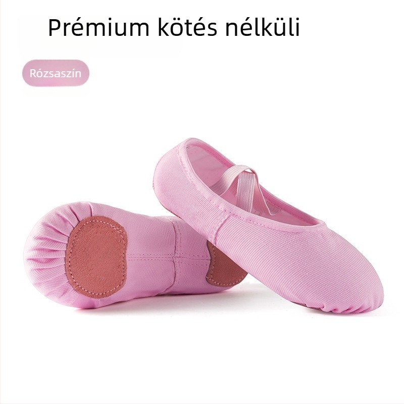 Tánccipők gyerekeknek és felnőtteknek, puha talpú, bőrszínű, balettel gyakorlásra, Macska Mancsa stílus, klasszikus