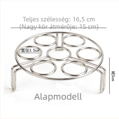 Rozsdamentes acélból készült gőzítő készlet: gőzölő állvány, vízfürdő tál, gőzölőkosarak, grill rács, olajszűrő tartó