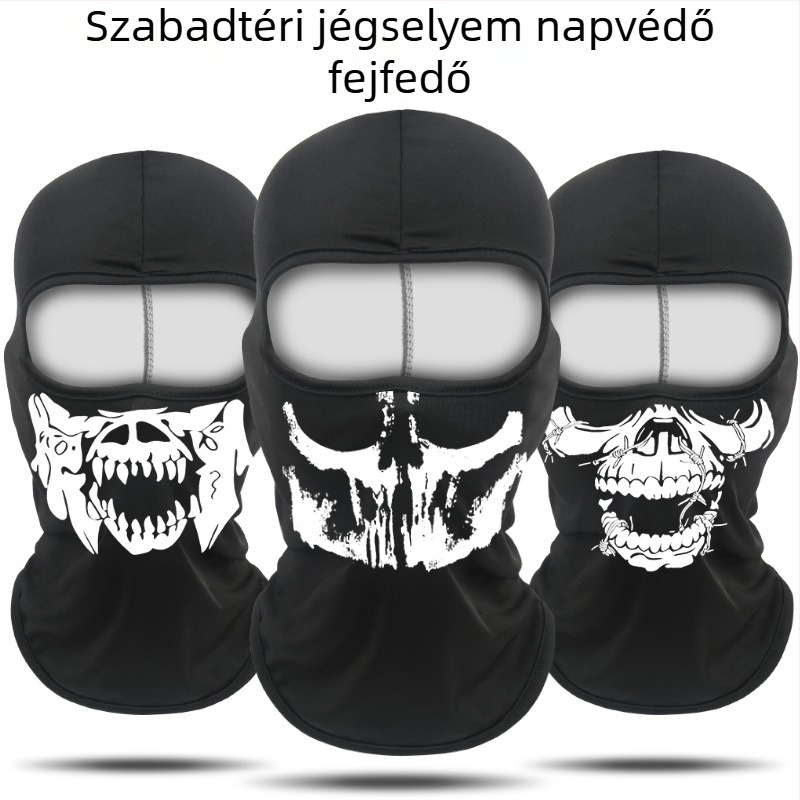 Koponya mintás nyakmelegítő szabadtéri motorozáshoz – szélvédett, lélegző és gyorsan száradó
