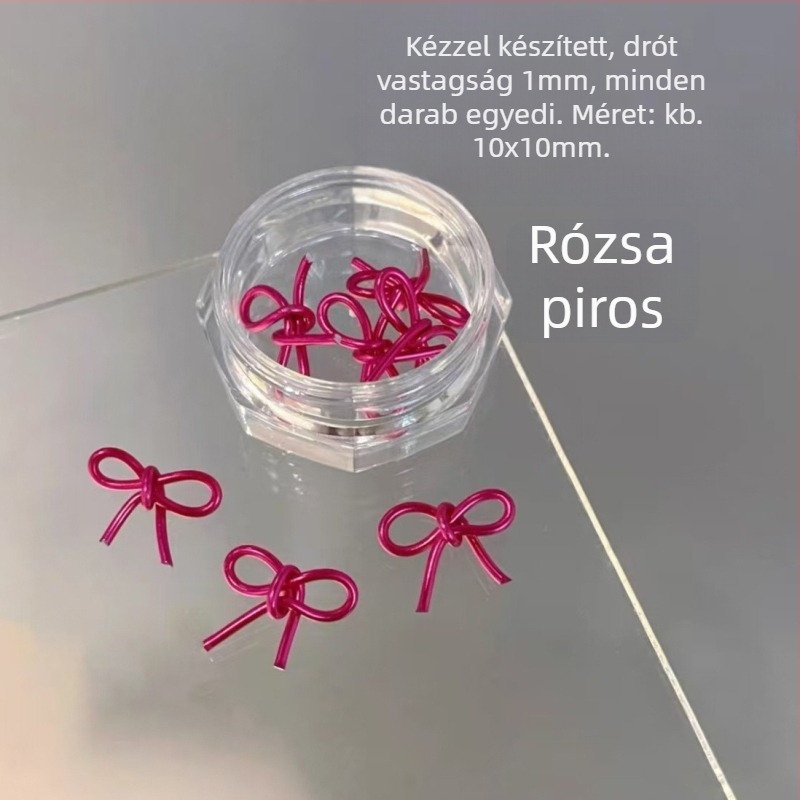 Körömdíszítés: műanyag masni dísz, kész darab, Hercegnő sorozat, aranyos és minimalist stílus
