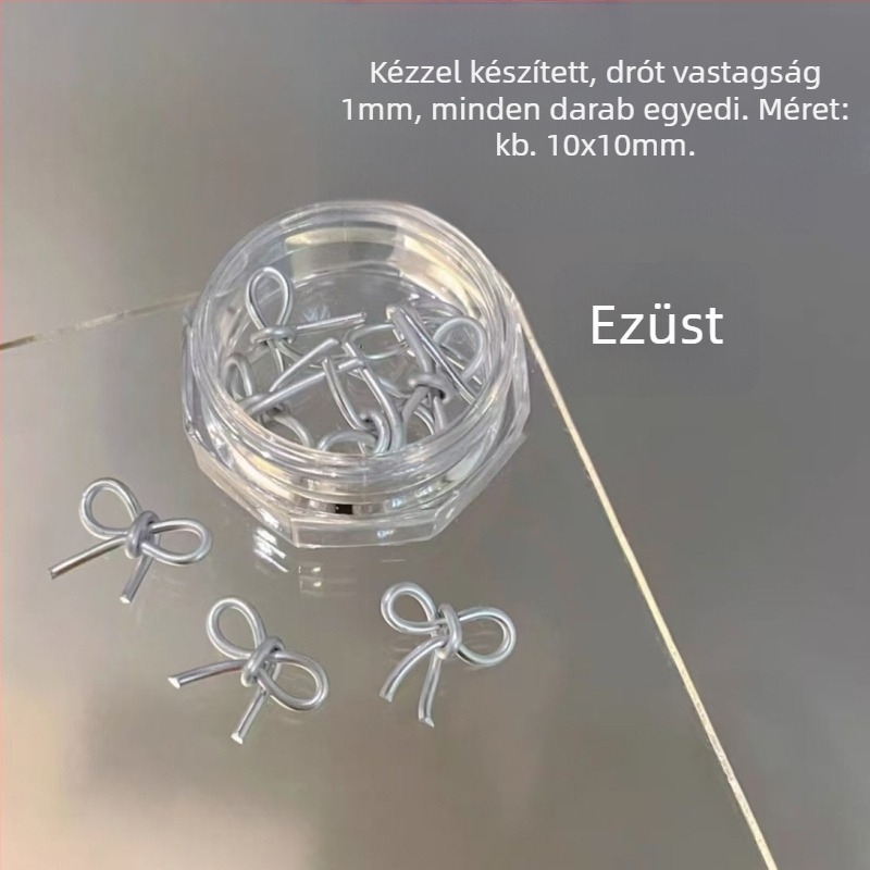 Körömdíszítés: műanyag masni dísz, kész darab, Hercegnő sorozat, aranyos és minimalist stílus