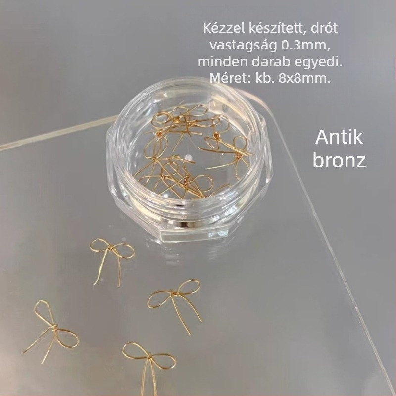 Körömdíszítés: műanyag masni dísz, kész darab, Hercegnő sorozat, aranyos és minimalist stílus