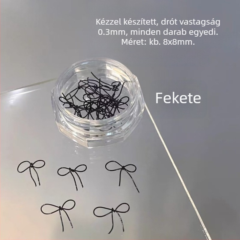 Körömdíszítés: műanyag masni dísz, kész darab, Hercegnő sorozat, aranyos és minimalist stílus