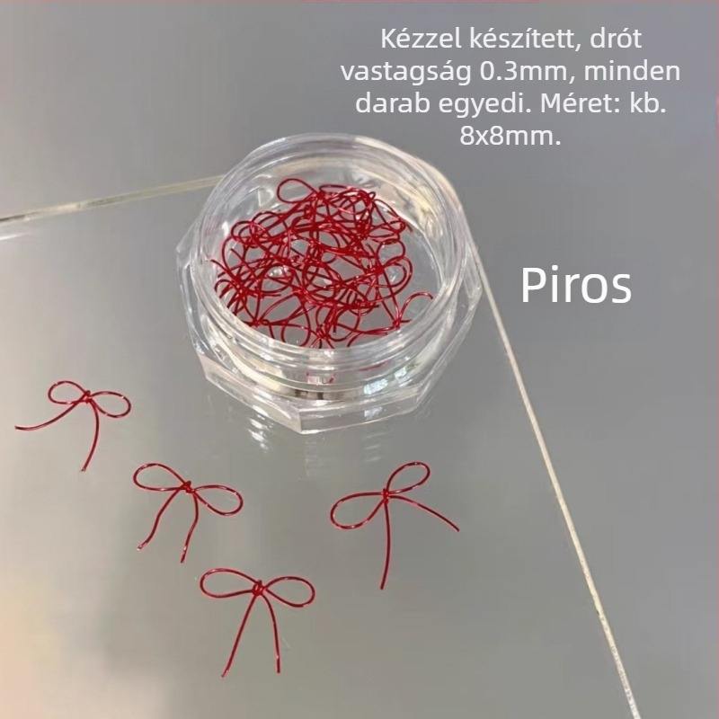 Körömdíszítés: műanyag masni dísz, kész darab, Hercegnő sorozat, aranyos és minimalist stílus
