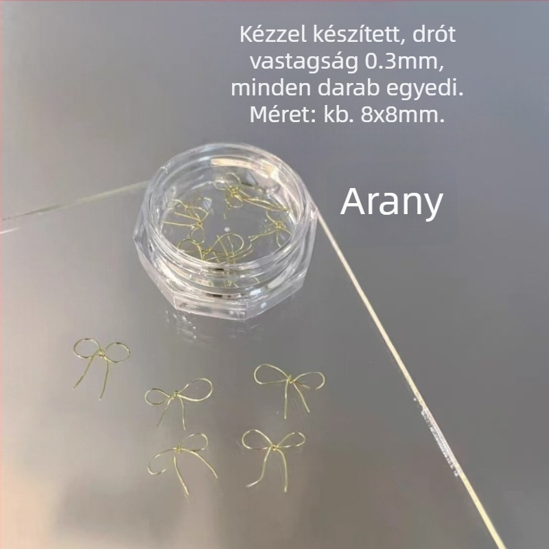 Körömdíszítés: műanyag masni dísz, kész darab, Hercegnő sorozat, aranyos és minimalist stílus